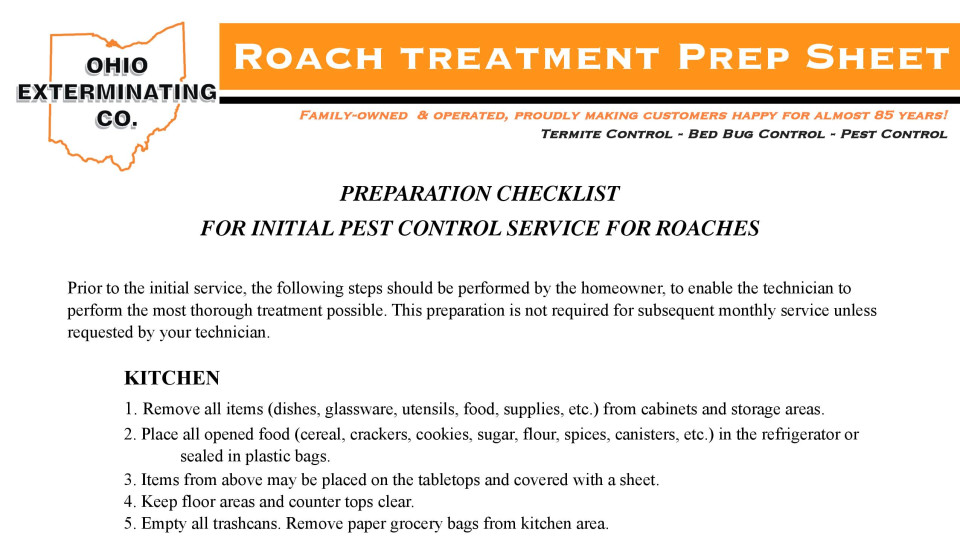 Roach Prep Sheet
